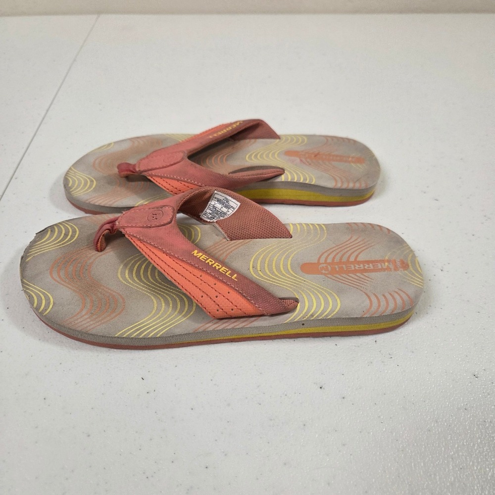 Merrell Coral Performance Flip Flop Sandals Womens Size 6 Tan Yellow 4700253211